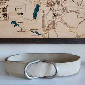 Marc Jacobs suede/Genuine Leather stone gray belt one size Made in Italy